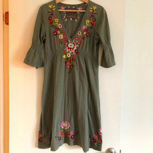 JW Los Angeles cotton embroidered boho dress-size M